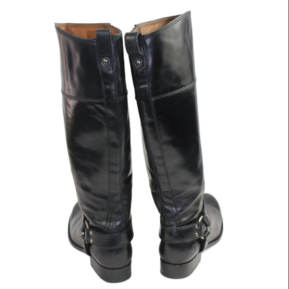 Frye Melissa Tall Black Leather Equestrian Riding Boots Size 7.5 - Picture 8 of 11